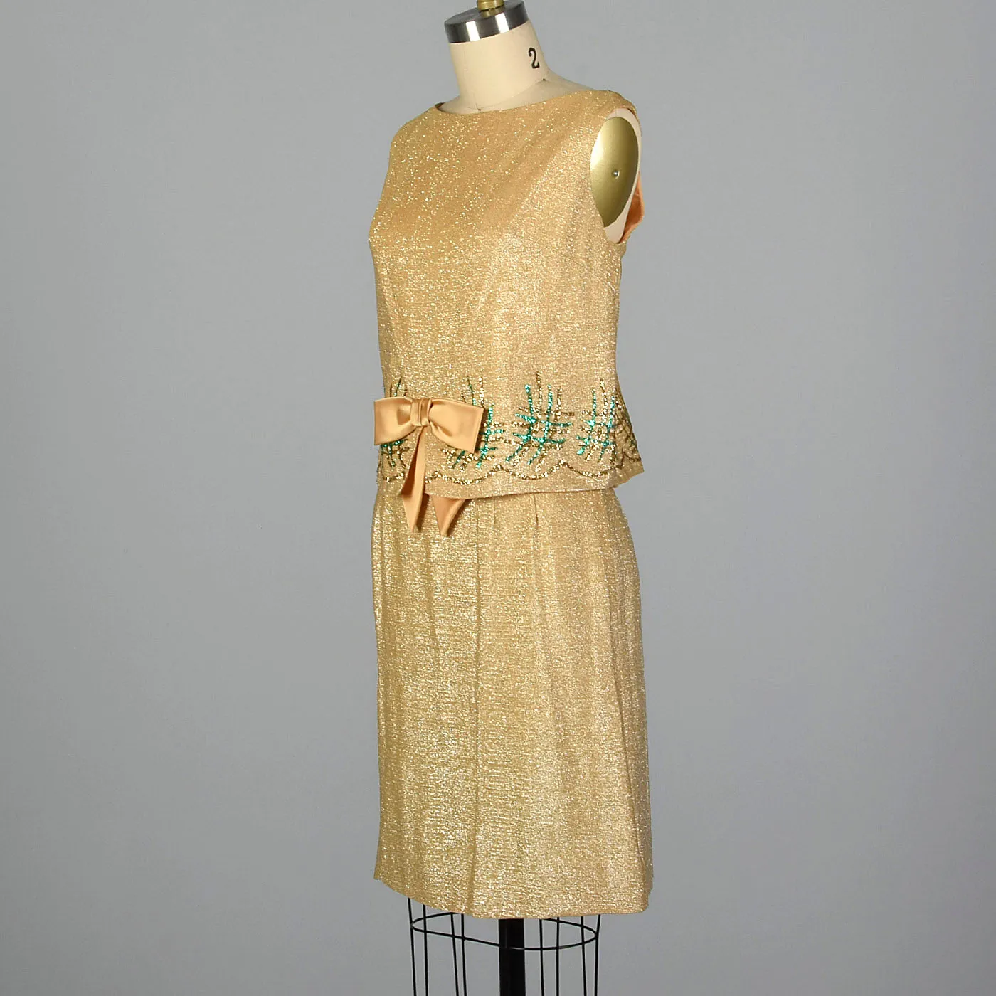 1960s Gold Lurex Skirt Set