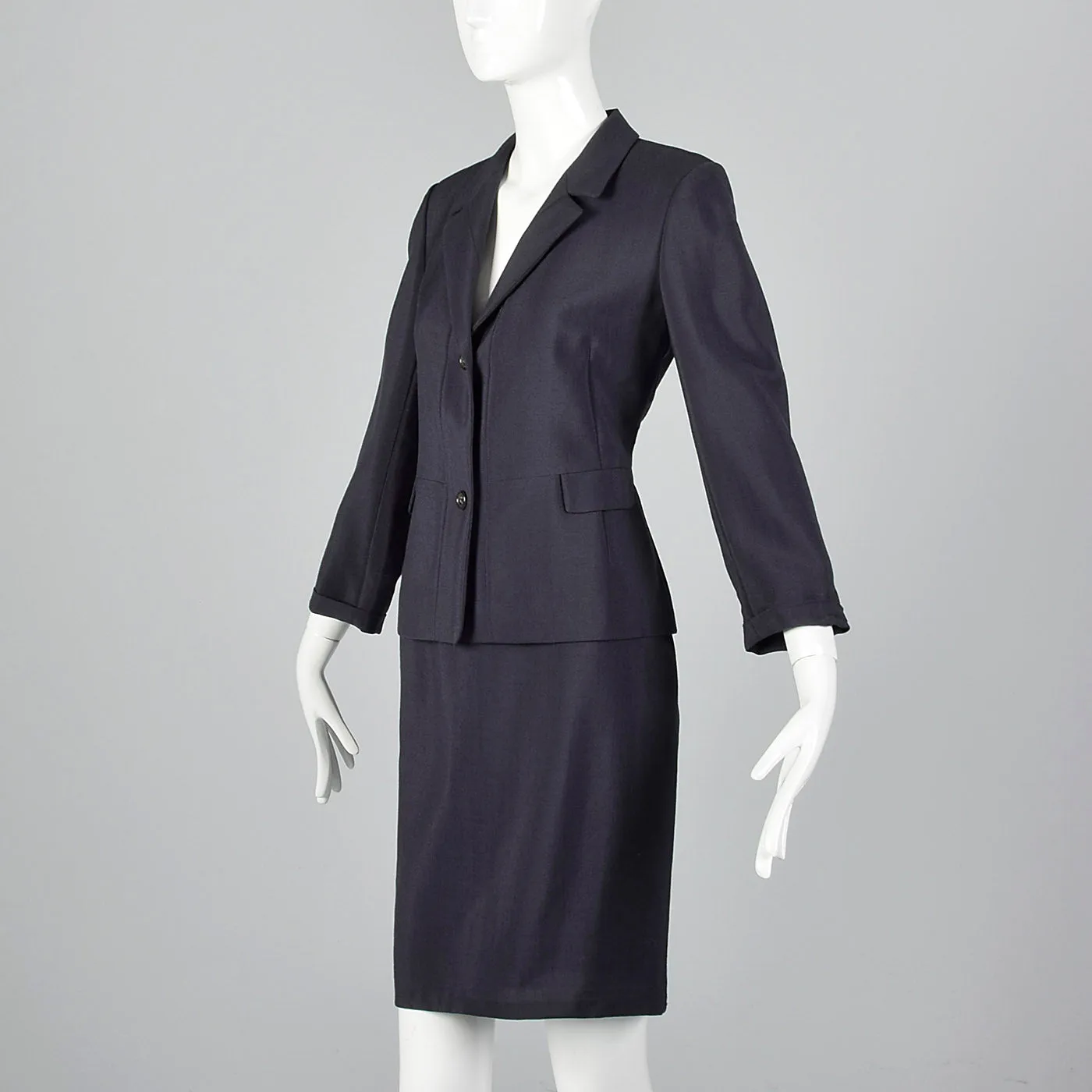 2000s Classic Jil Sander Black Skirt Suit