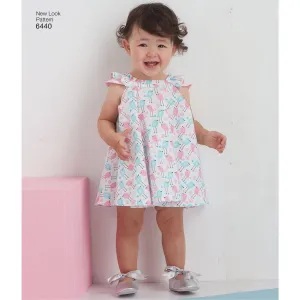 6440 Babies' Romper and Sundress with Panties