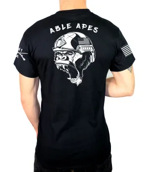 Able Co 50-50 Blend Black Unisex PT Short Sleeve Shirt. Approved for PT