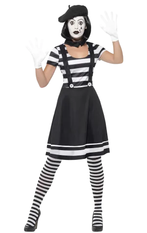 Adult Lady Mime Artist Costume