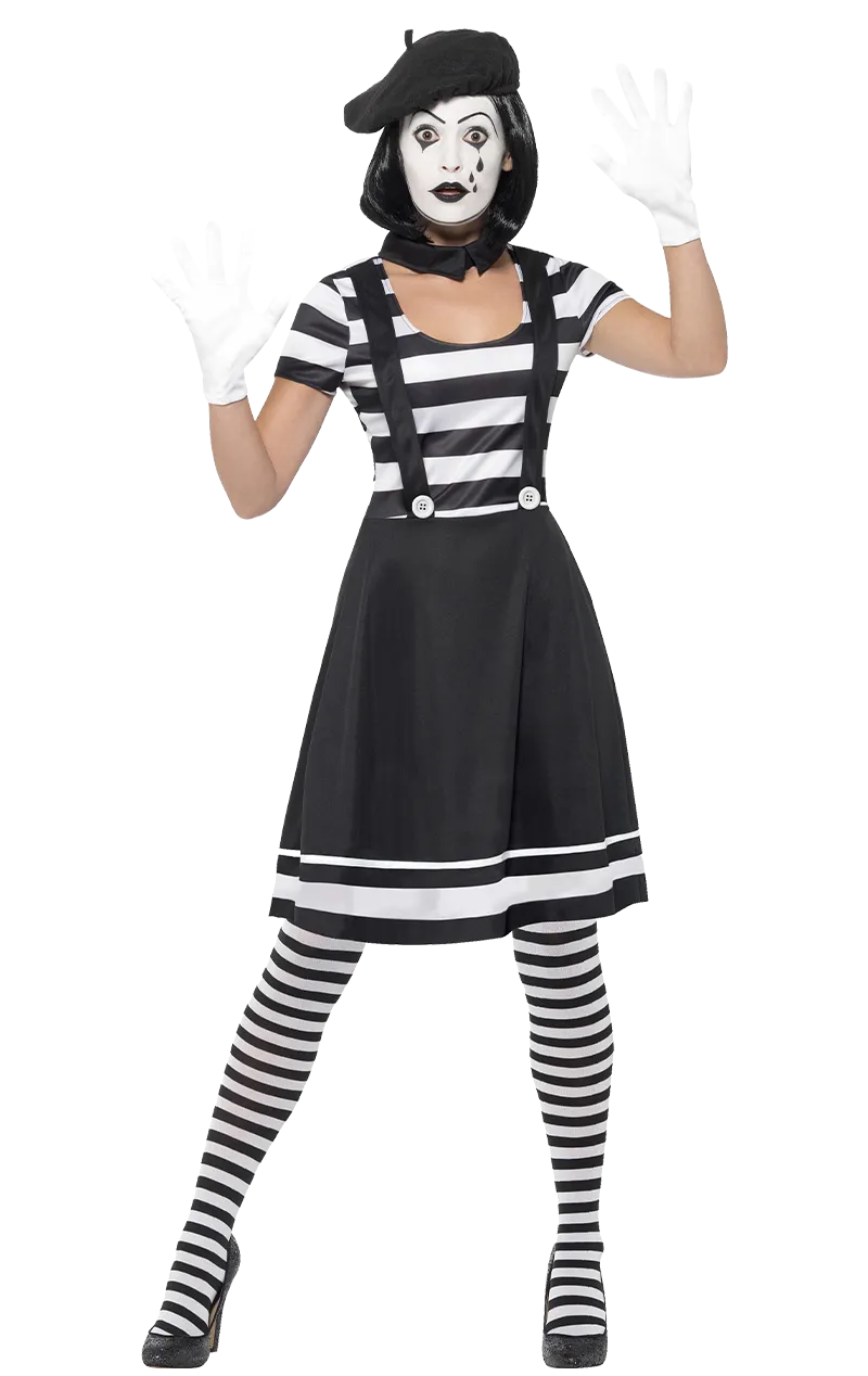 Adult Lady Mime Artist Costume