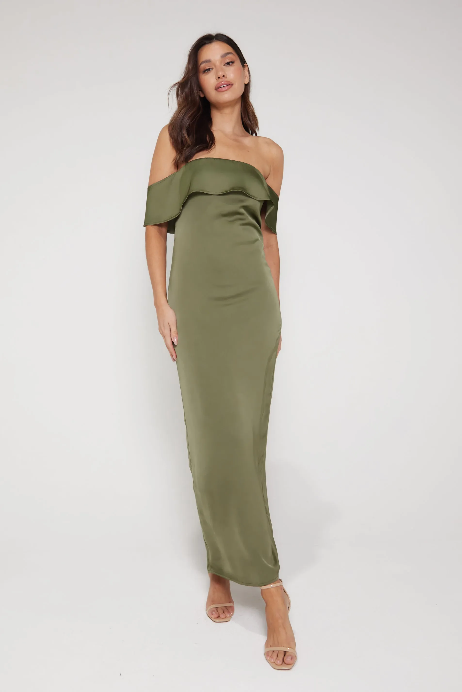 Aimee Bardot Maxi Dress - Olive