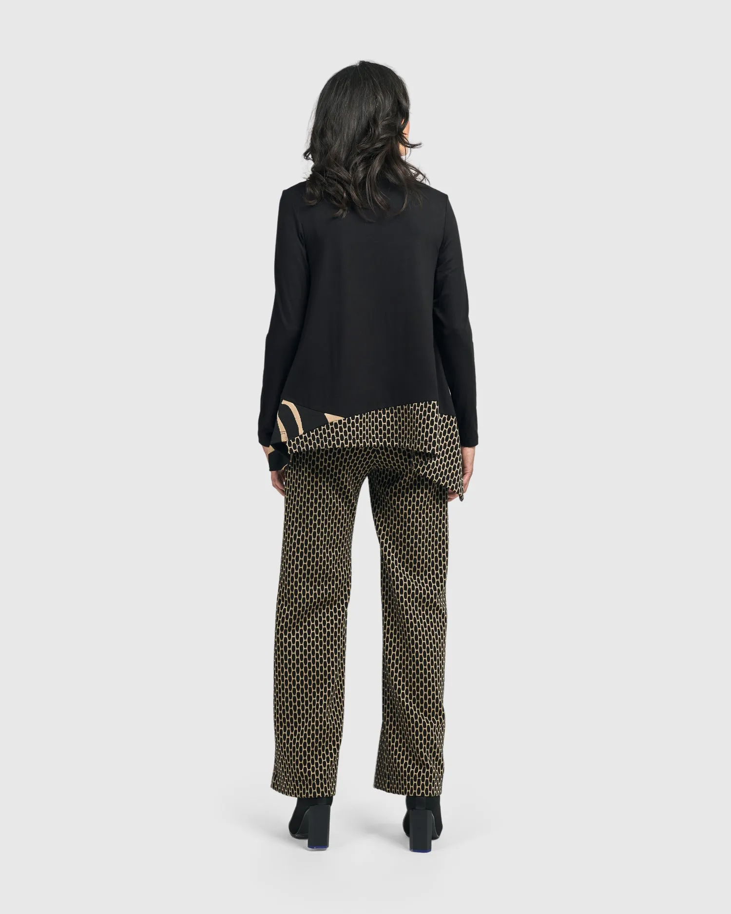 ALEMBIKA - BLACK TUNIC W/PRINT PATTERN