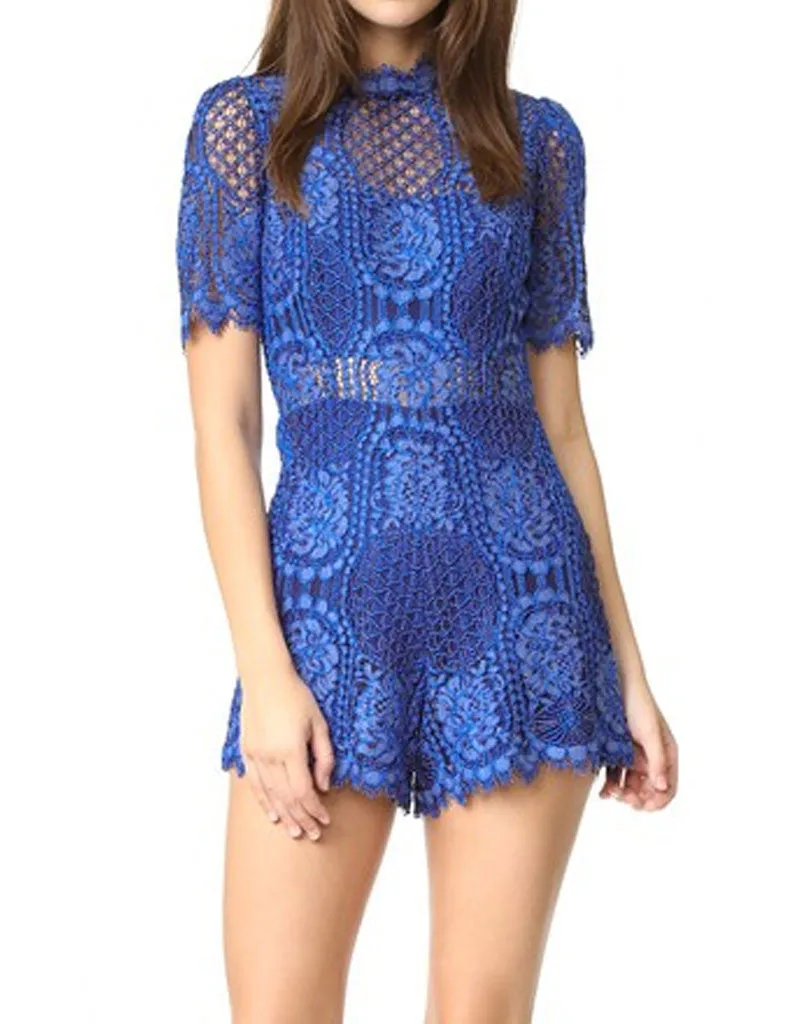 Alexis Heidi Romper in Passionate Blue