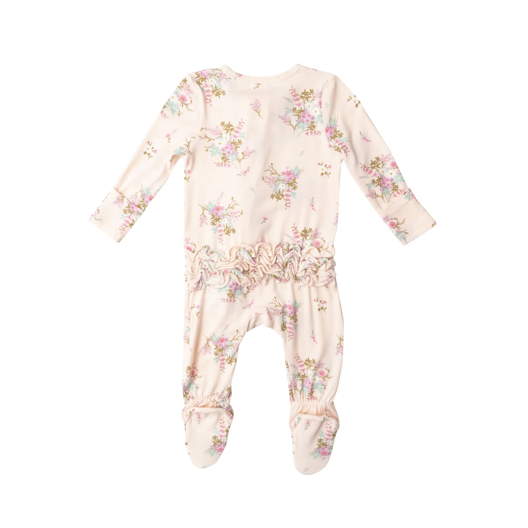 Angel Dear - Ruffle Zipper Footie, Shade Garden Ditsy