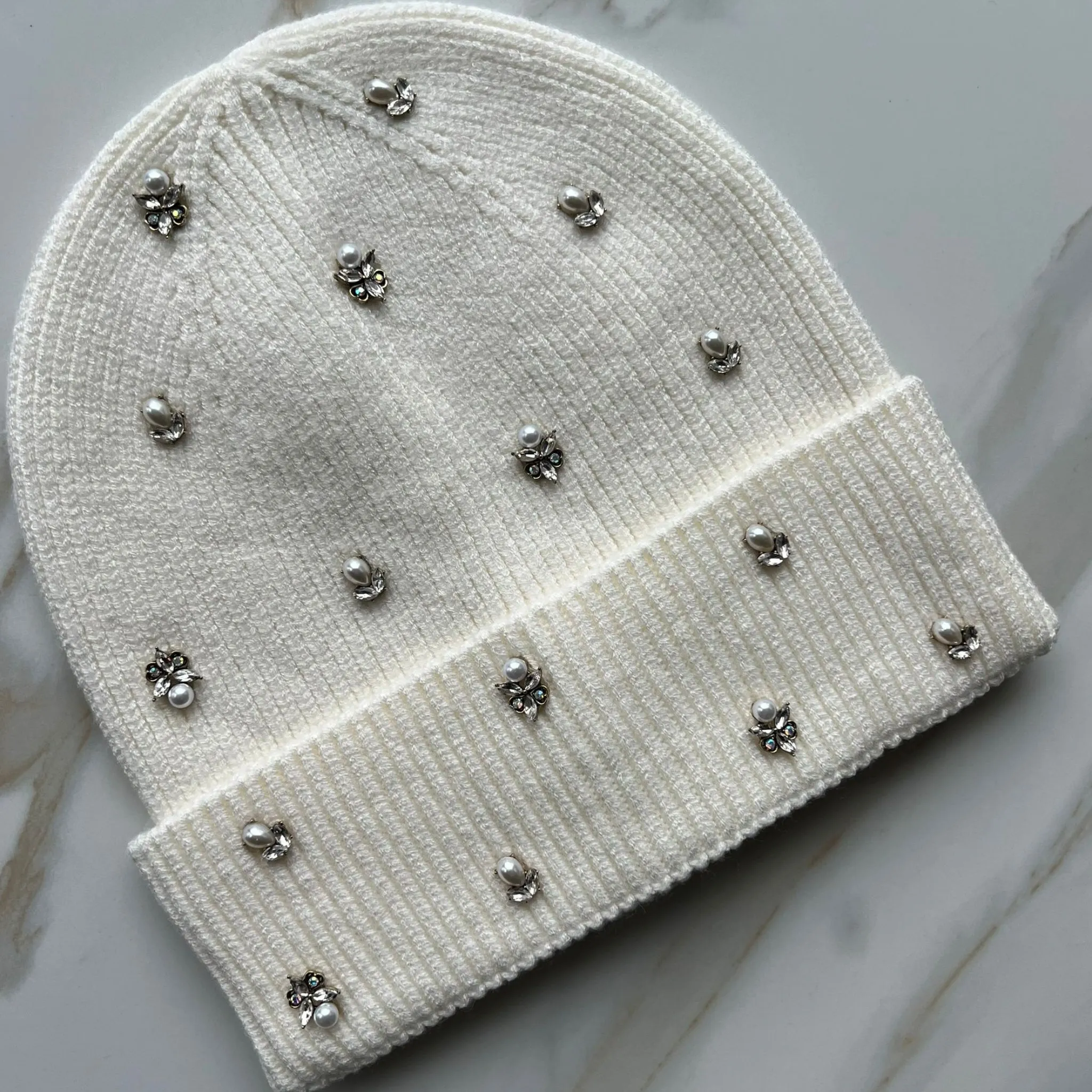 Aurora Pearl Cuff Beanie by Valeri