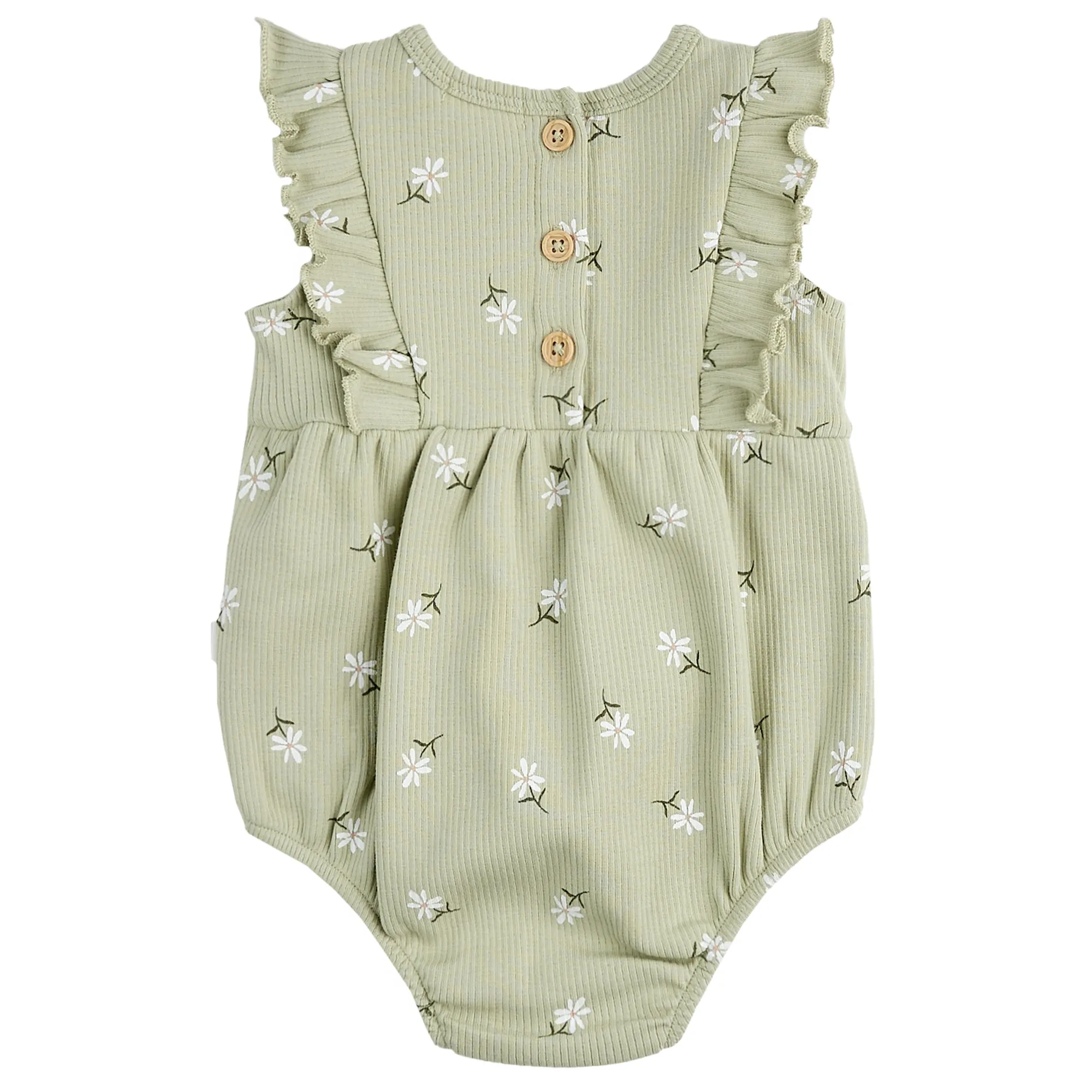 Baby Bubble Romper Knit: Green Lt.