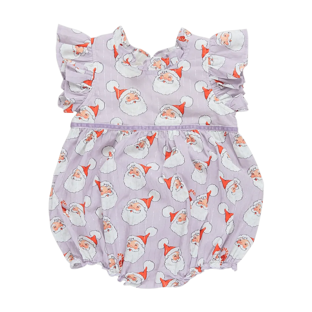 Baby Girl Jumpsuit and Romper | Lavender Santa Bubble | Pink Chicken