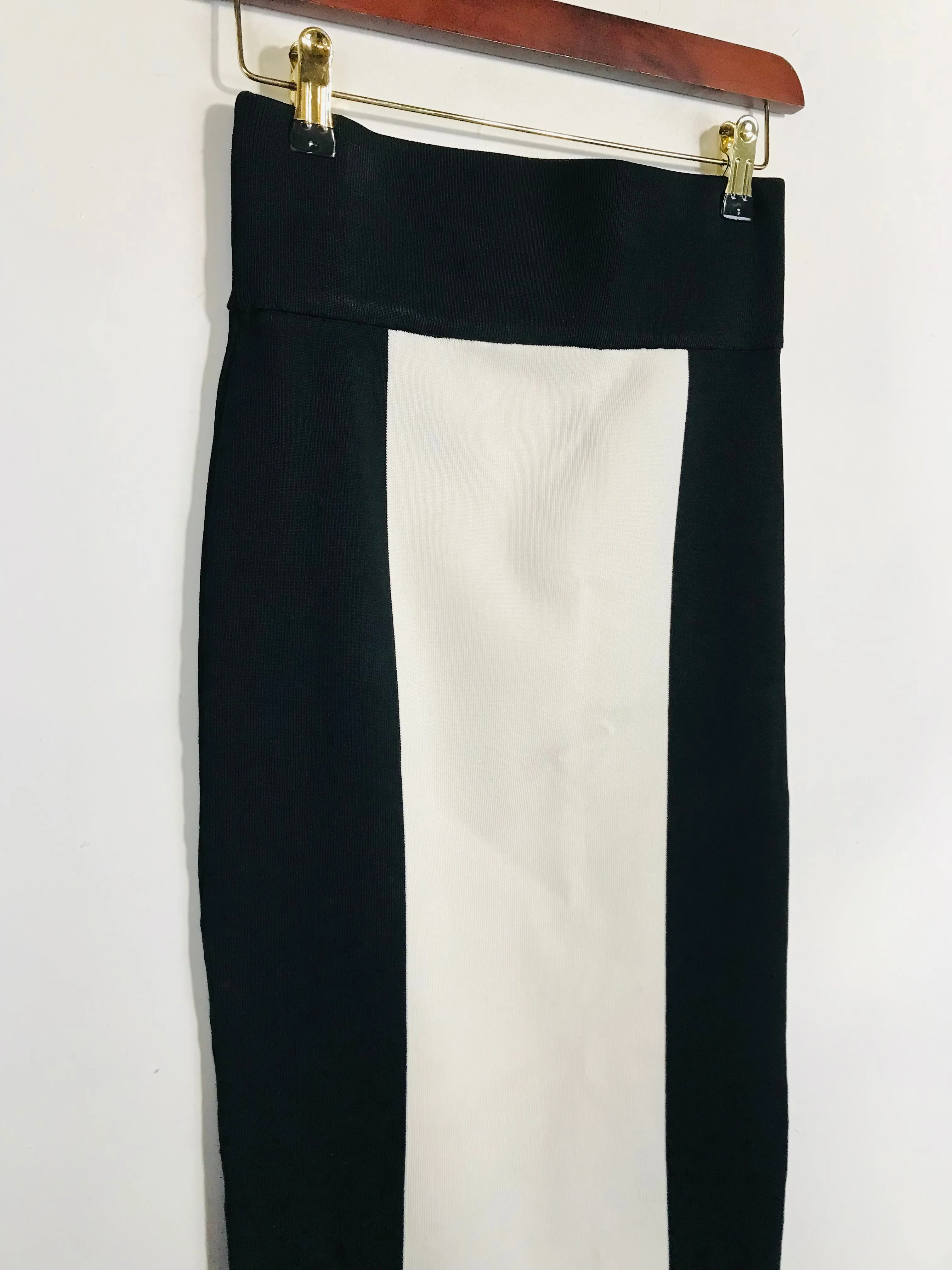 Balmain x H&M Women's Colour Block Smart Pencil Skirt | 38 | Black