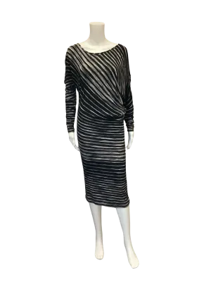 BCBGMaxazria Women's Dress Black/White Striped Size: S