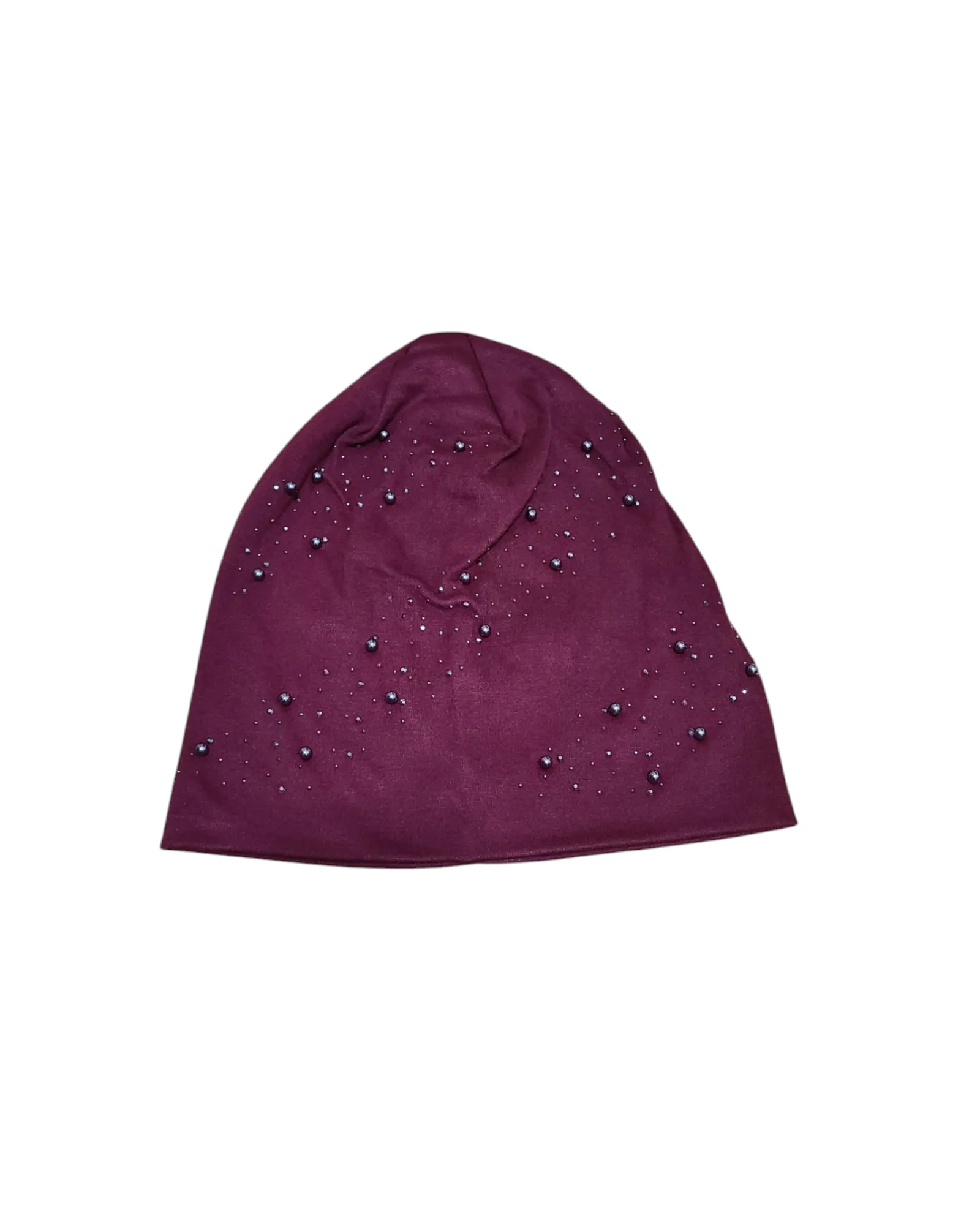 Beanie with Pearls & Rhinestones