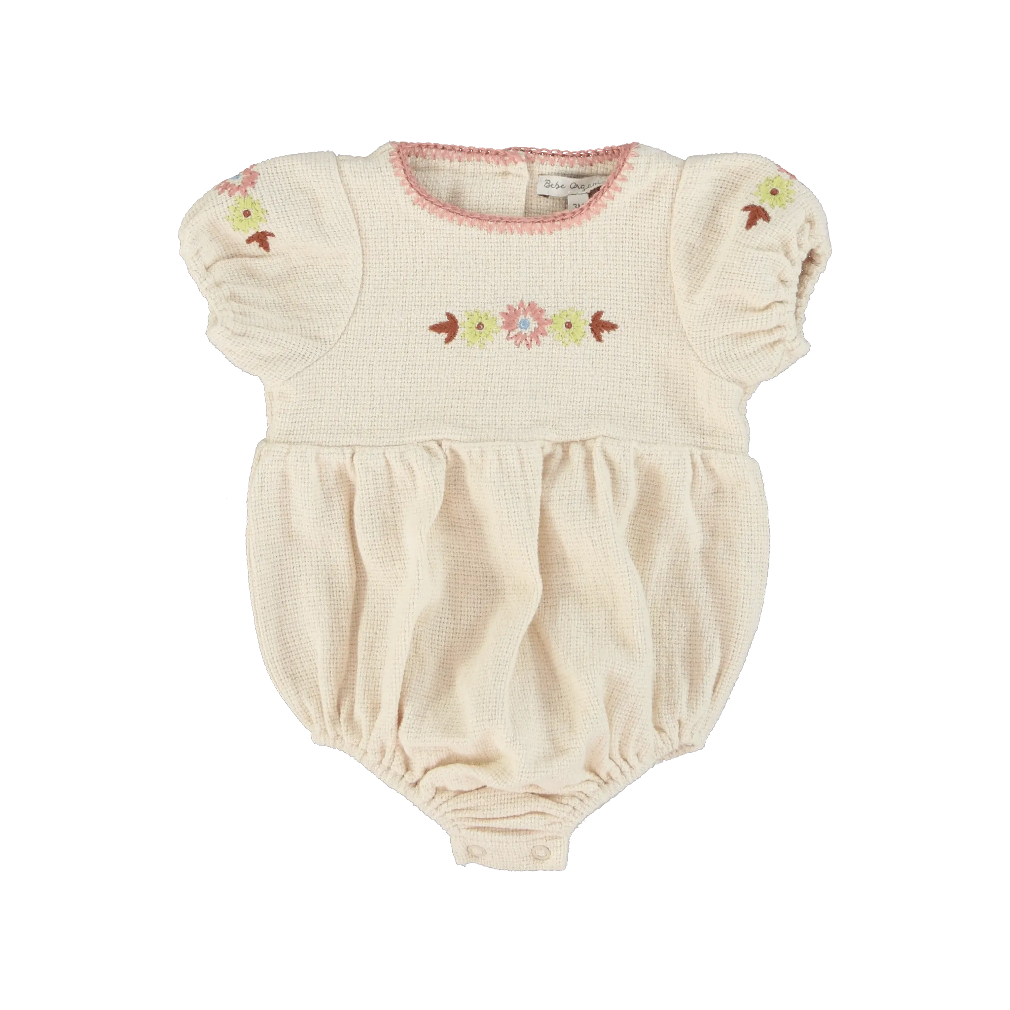 Bebe Organic Rosel Needlepoint Romper