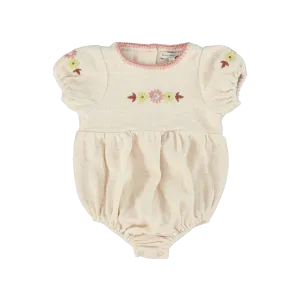 Bebe Organic Rosel Needlepoint Romper