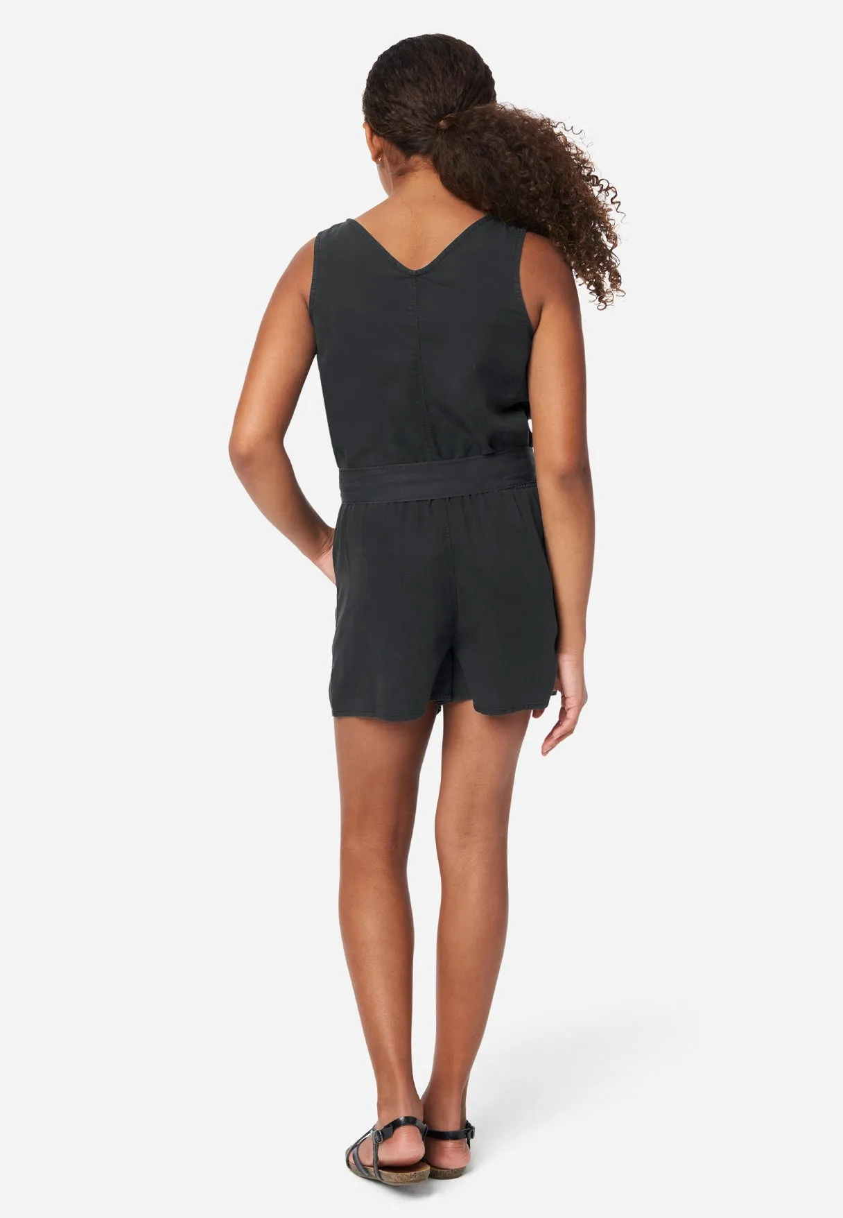 Belted Zip-Front Romper