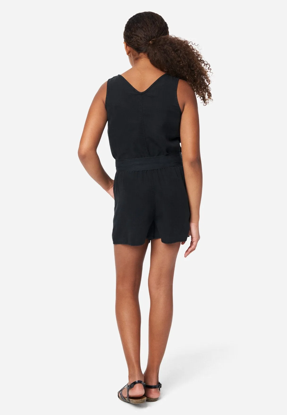 Belted Zip-Front Romper