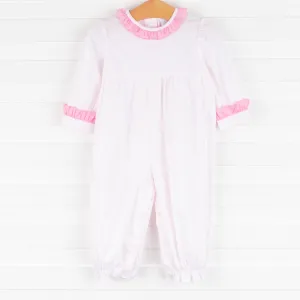 Bitty Dot Ruffle Romper, Pink