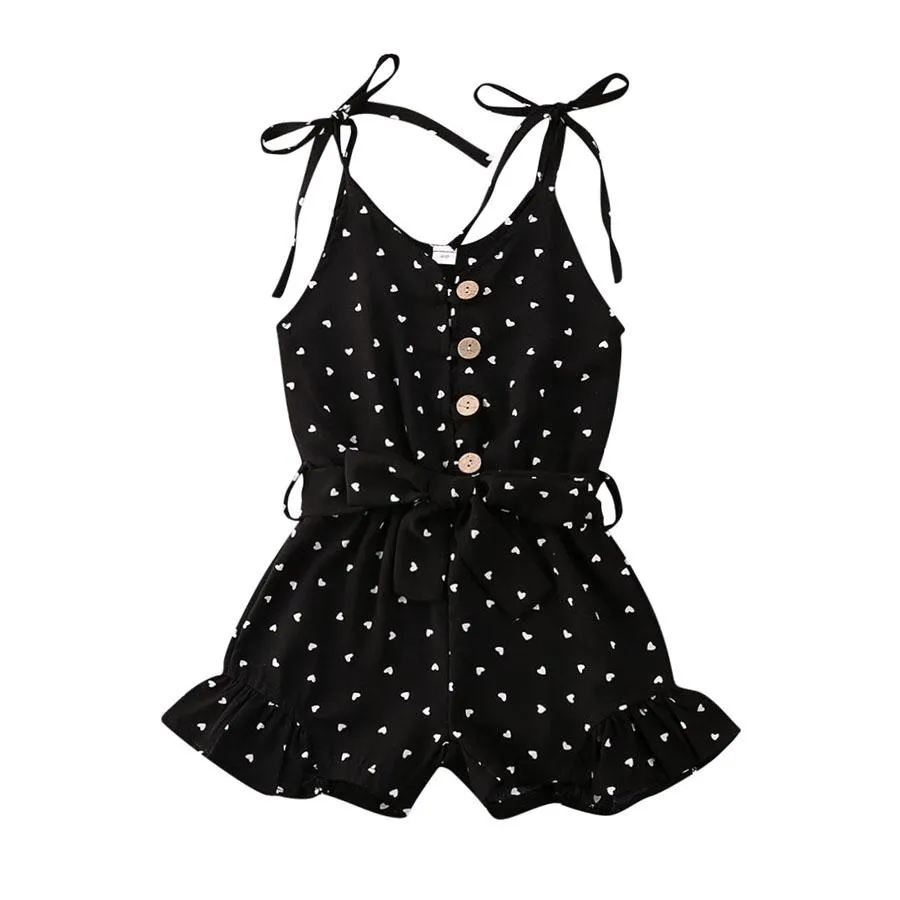 Black Hearts Toddler Romper