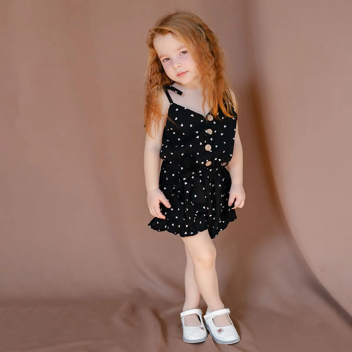 Black Hearts Toddler Romper