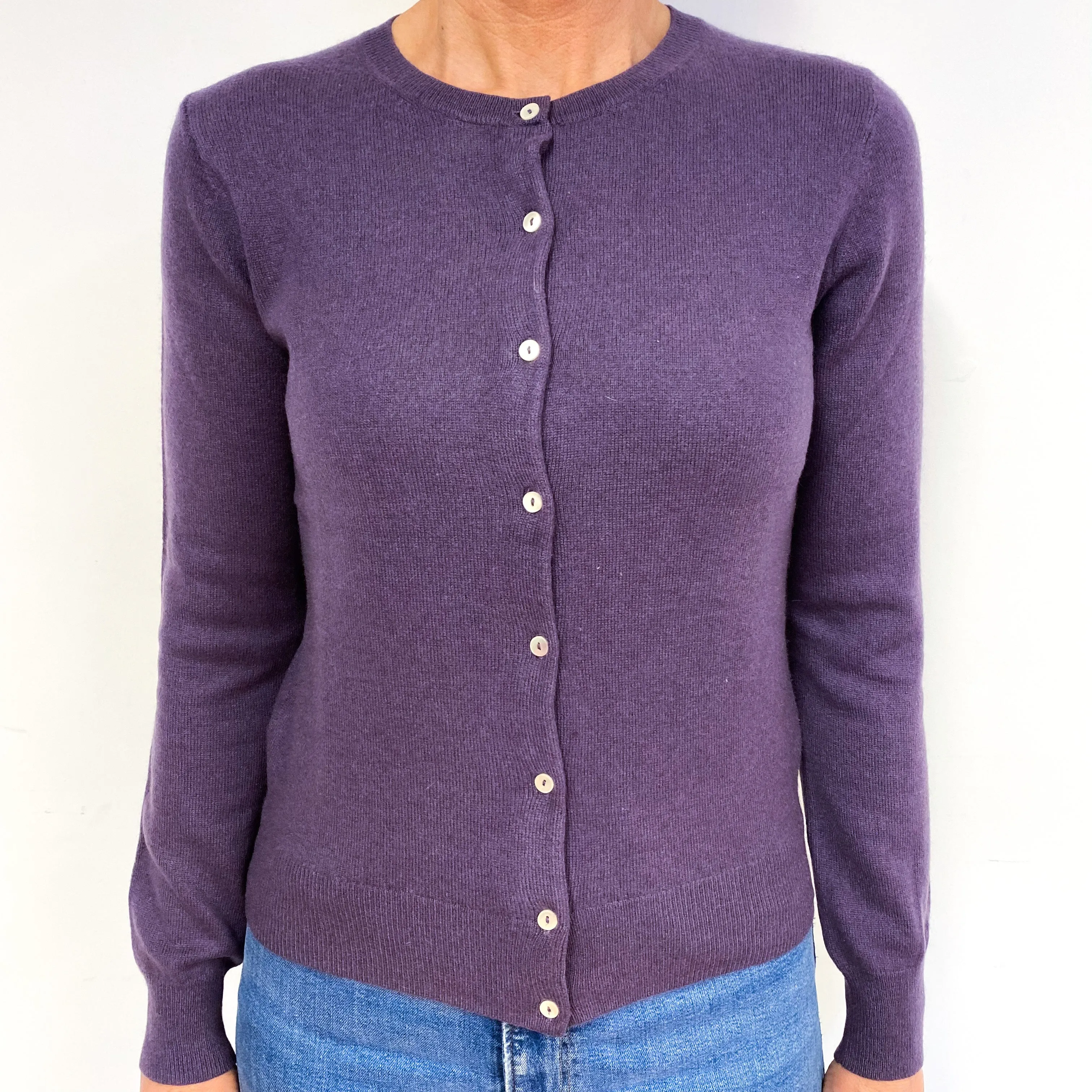 Blueberry Purple Cashmere Cardigan Medium