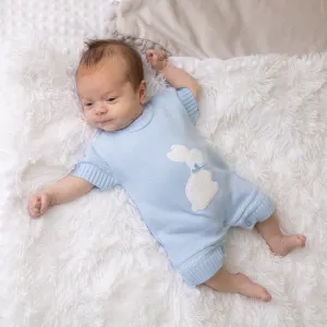 Boys Blue Bunny Knitted Romper