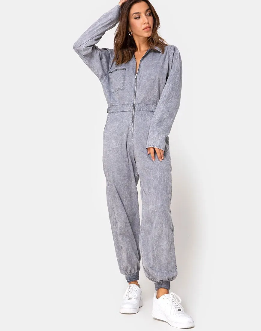 Brody Boiler Suit in Stone Wash