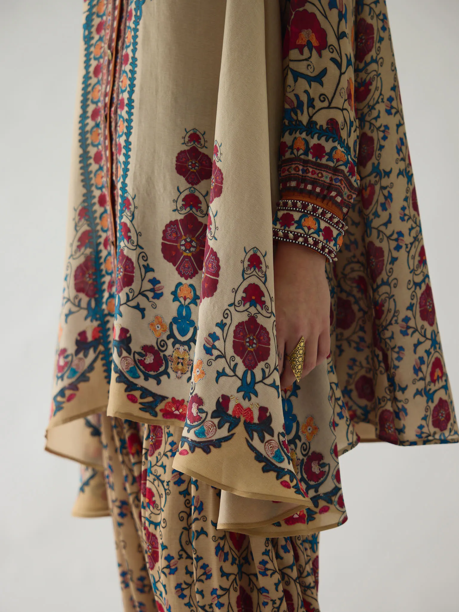 Bukhara Taupe Nilofer Tunic Set