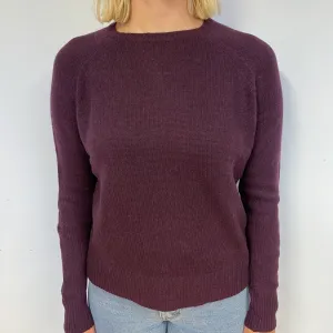 Burgundy Cashmere Crew Neck Jumper Small