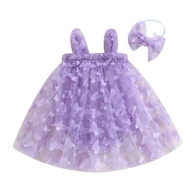 BUTTERFLY PRINCESS Romper Dress with Headband