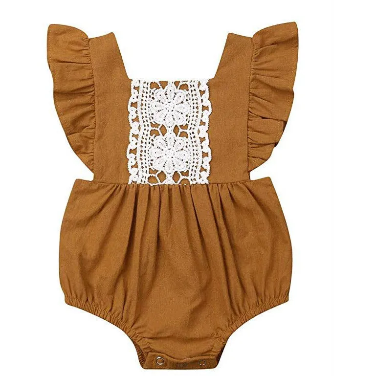 Butterfly Sleeves Trim Romper