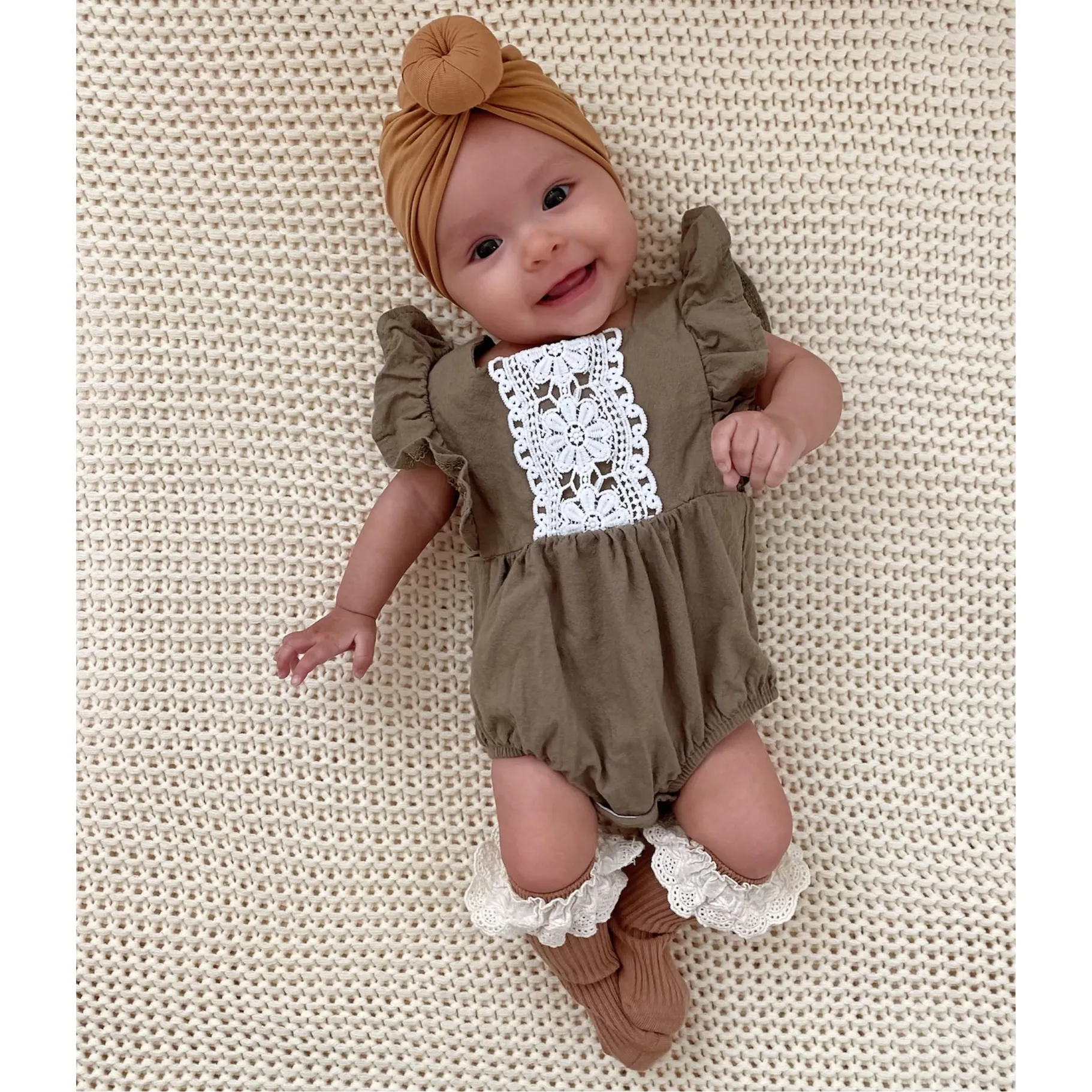 Butterfly Sleeves Trim Romper