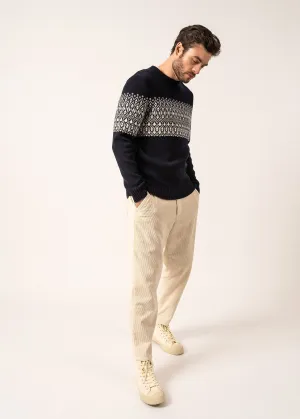 Cancale Escapade Sailor Jumper - jacquard pattern (NAVY/ECUME)