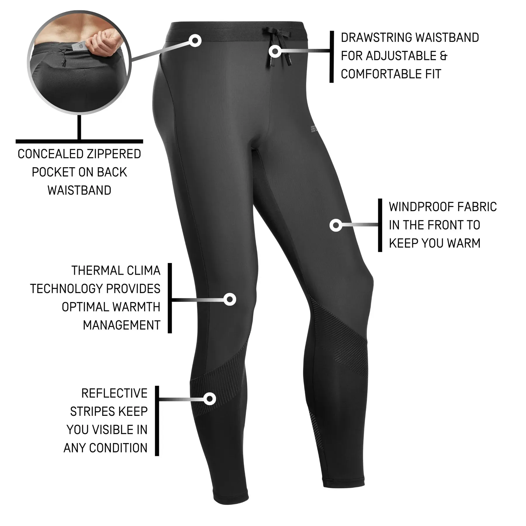 CEP | Cold Weather Tights, v2 | Men's | Black