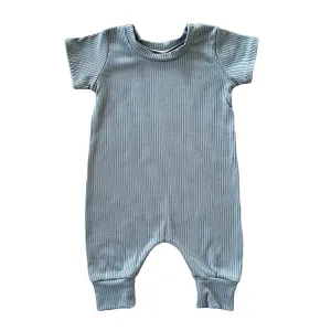 Chambray Ribbed Harem Romper