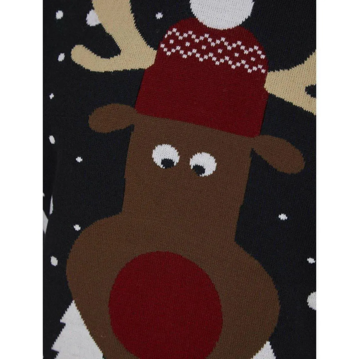 Christmas Snow Scene Rudolph Mens Christmas Jumper - Navy