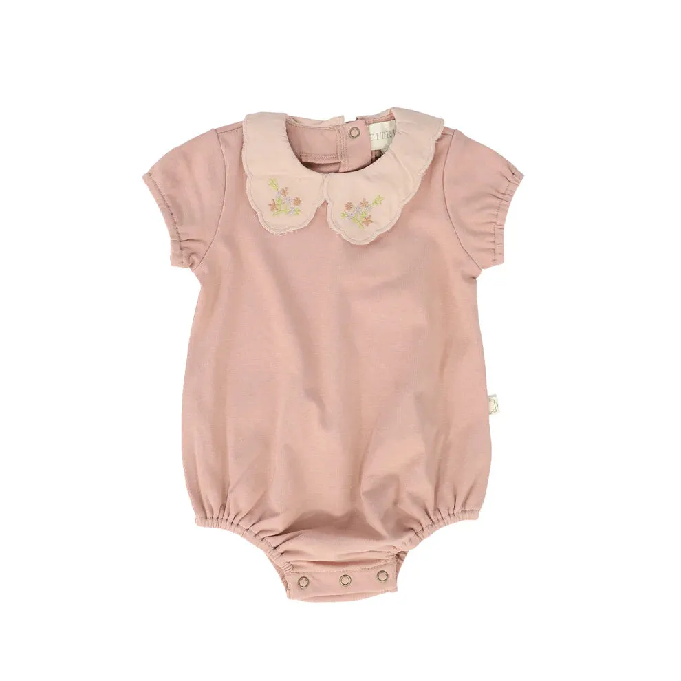 Citrine Antique Rose Vintage Collar Romper