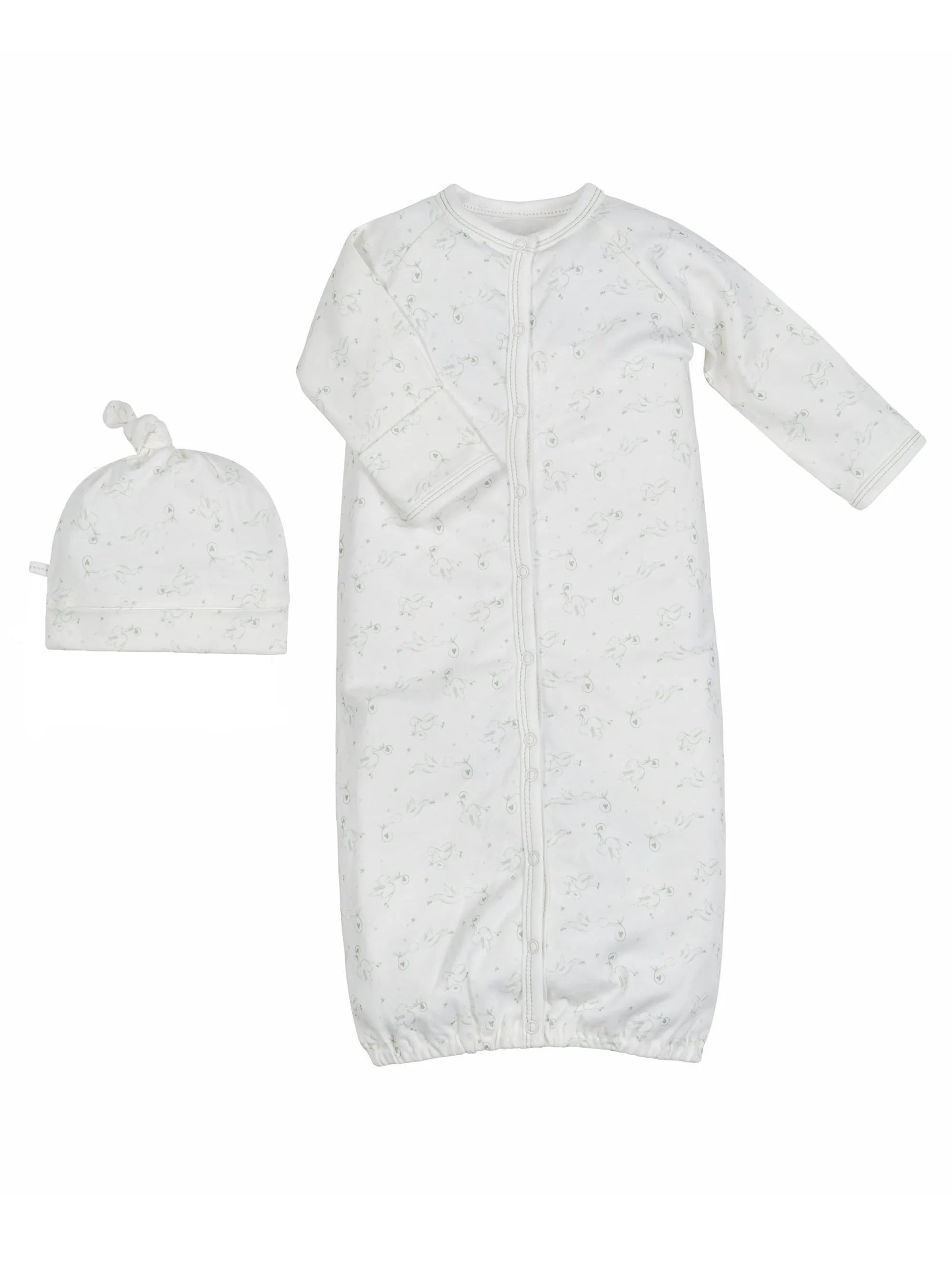 Convertible Romper & Beanie Set - Stork