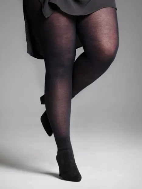 Cotton Tights in Black   Deep Navy S-5X