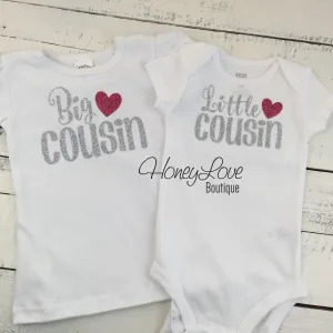 Cousin Bodysuit and Shirts - Silver and Dark Pink Glitter