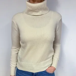 Cream Cashmere Polo Neck Jumper Medium