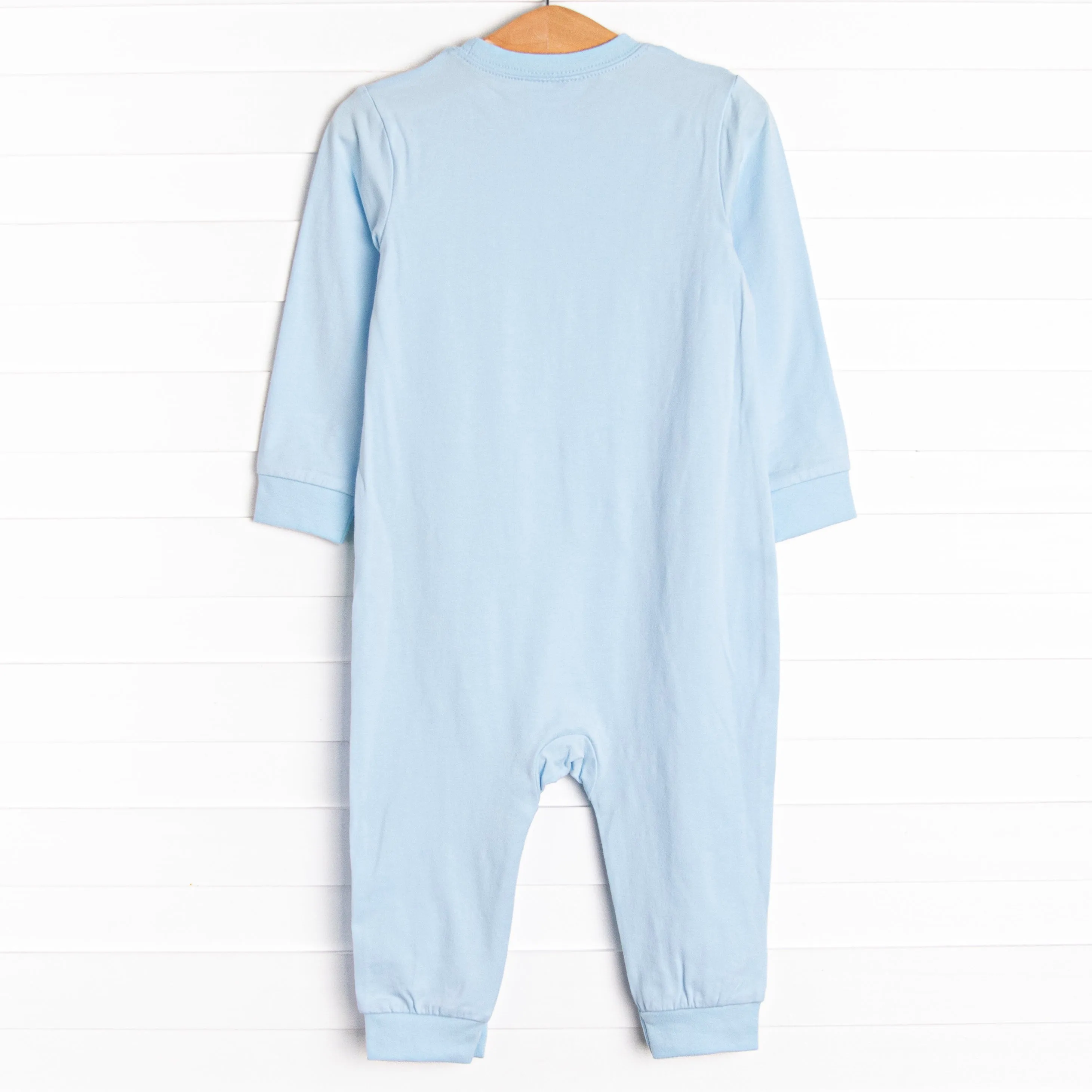 Crocodile Dundee Applique Romper, Blue