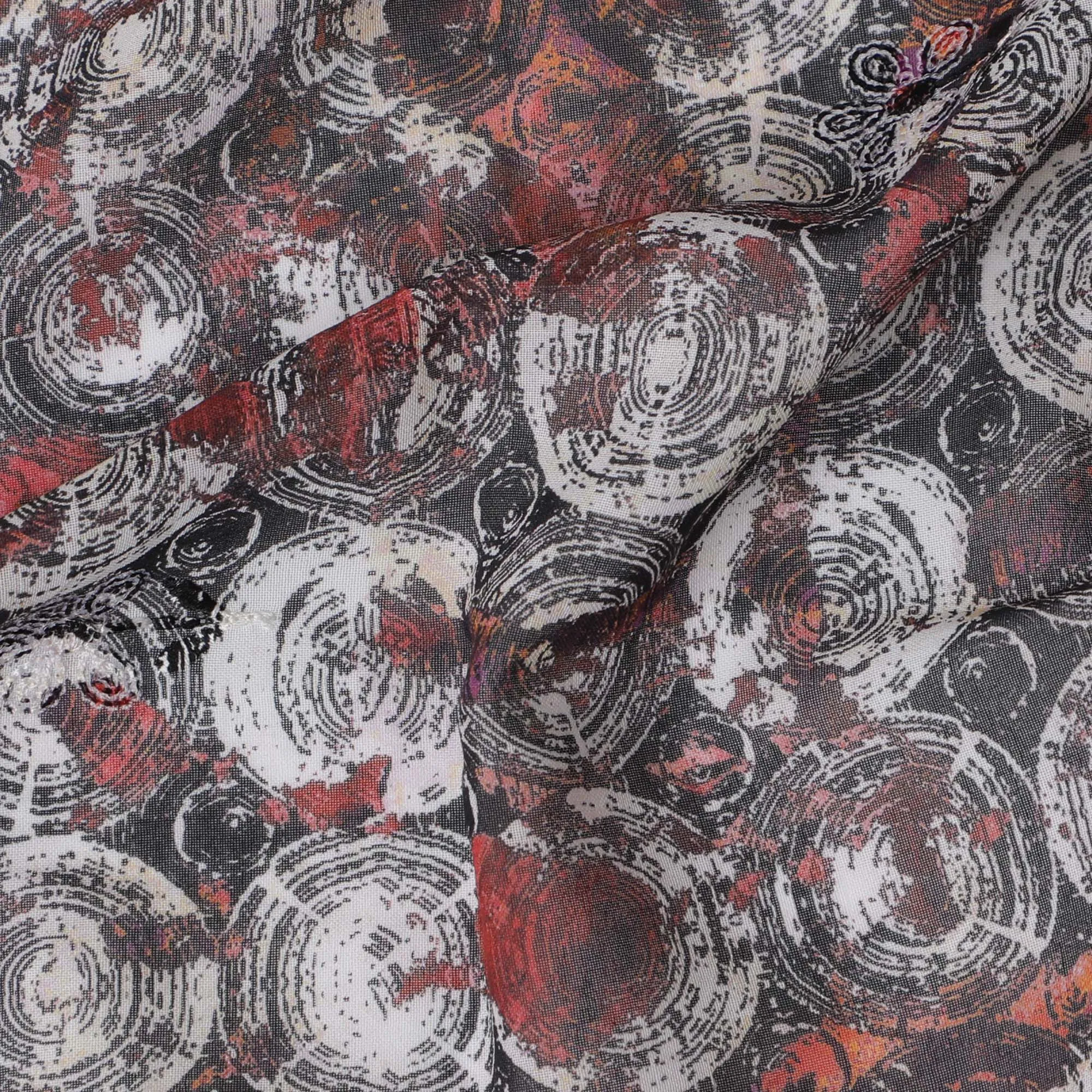 Dark Charcoal Premium Cotton Voile Fabric with Historical Coin Motifs - Traditional Thobe Material, 140 cm Wide-D20228