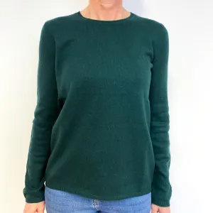 Dark Forest Green Cashmere Crew Neck Jumper Medium