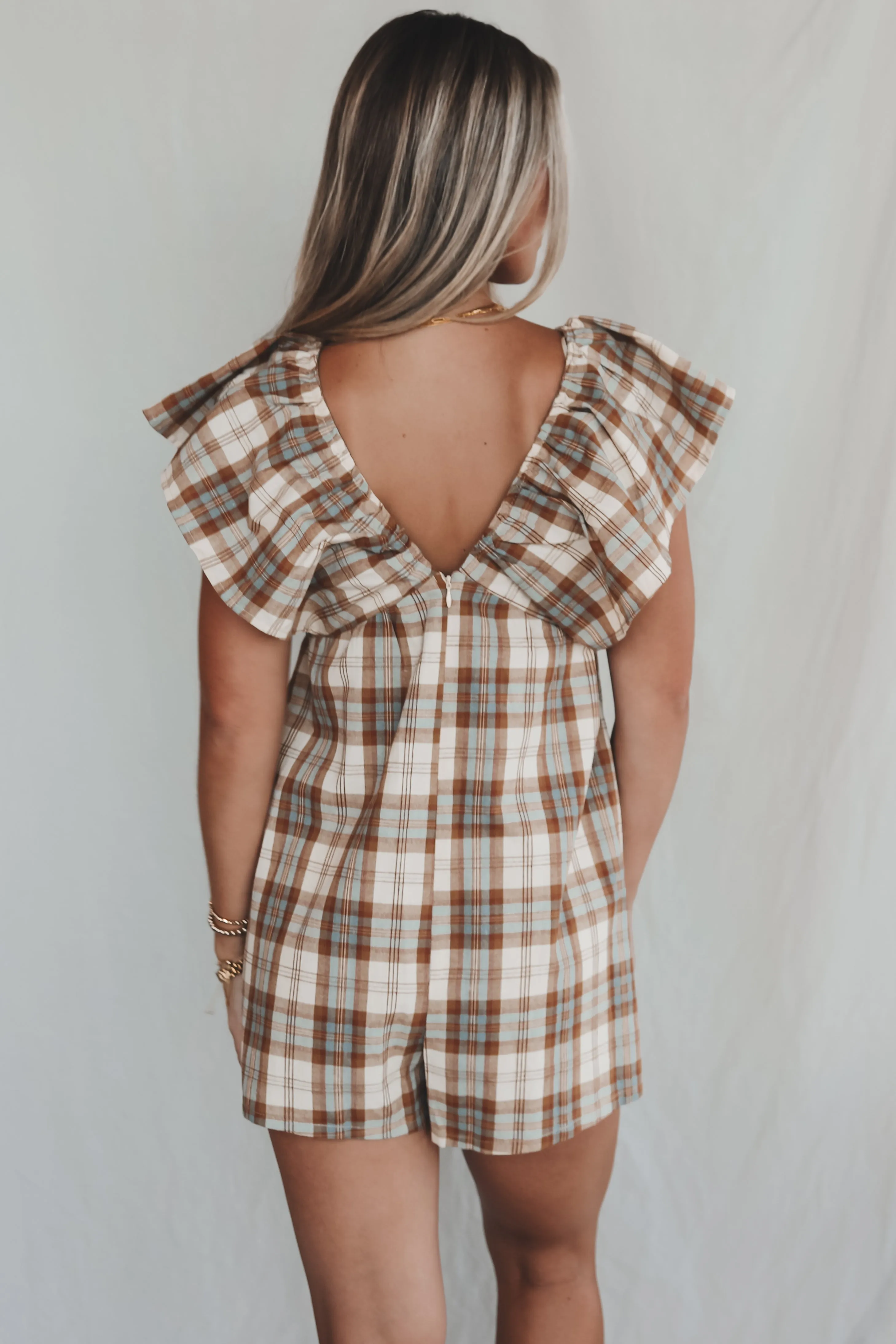 DEAL Prove Them Wrong Plaid Ruffle Romper