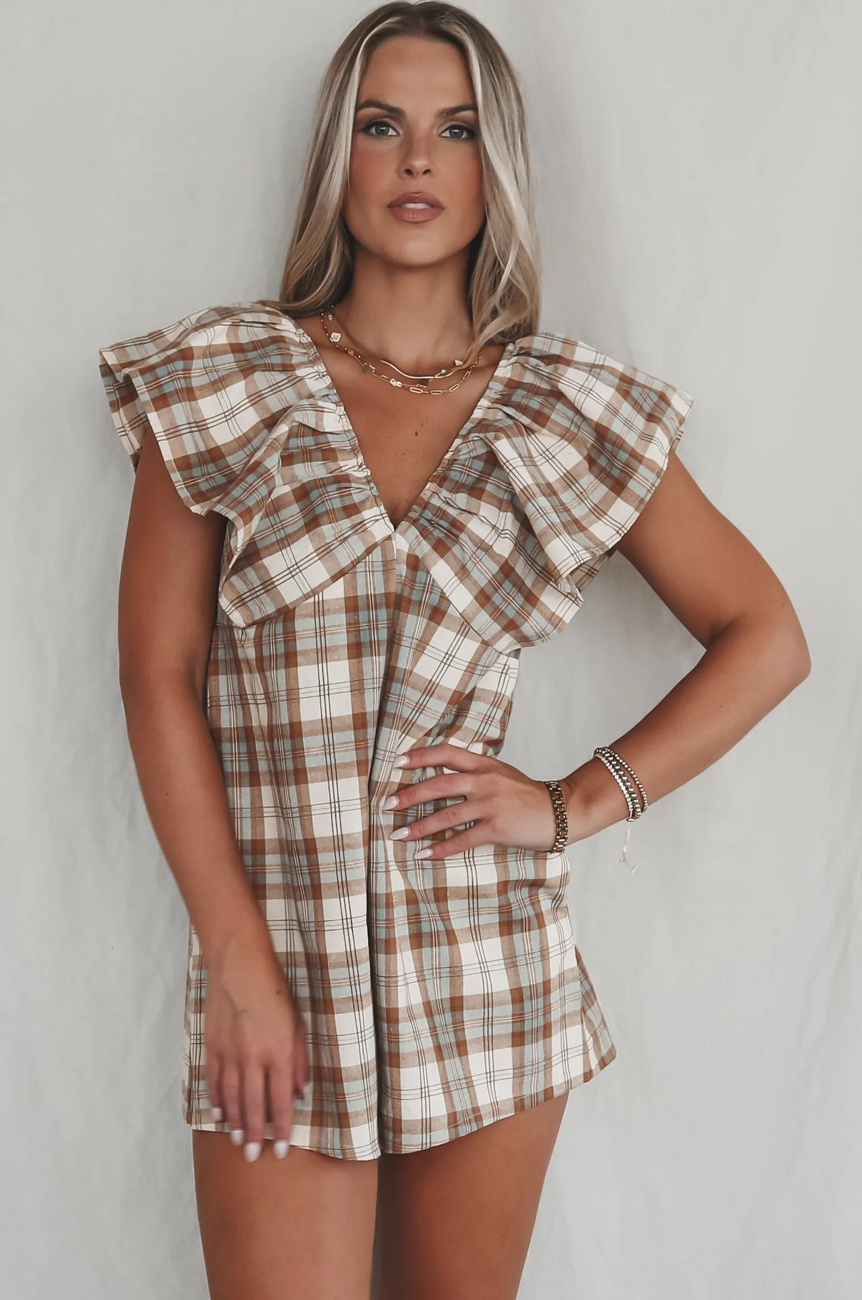 DEAL Prove Them Wrong Plaid Ruffle Romper