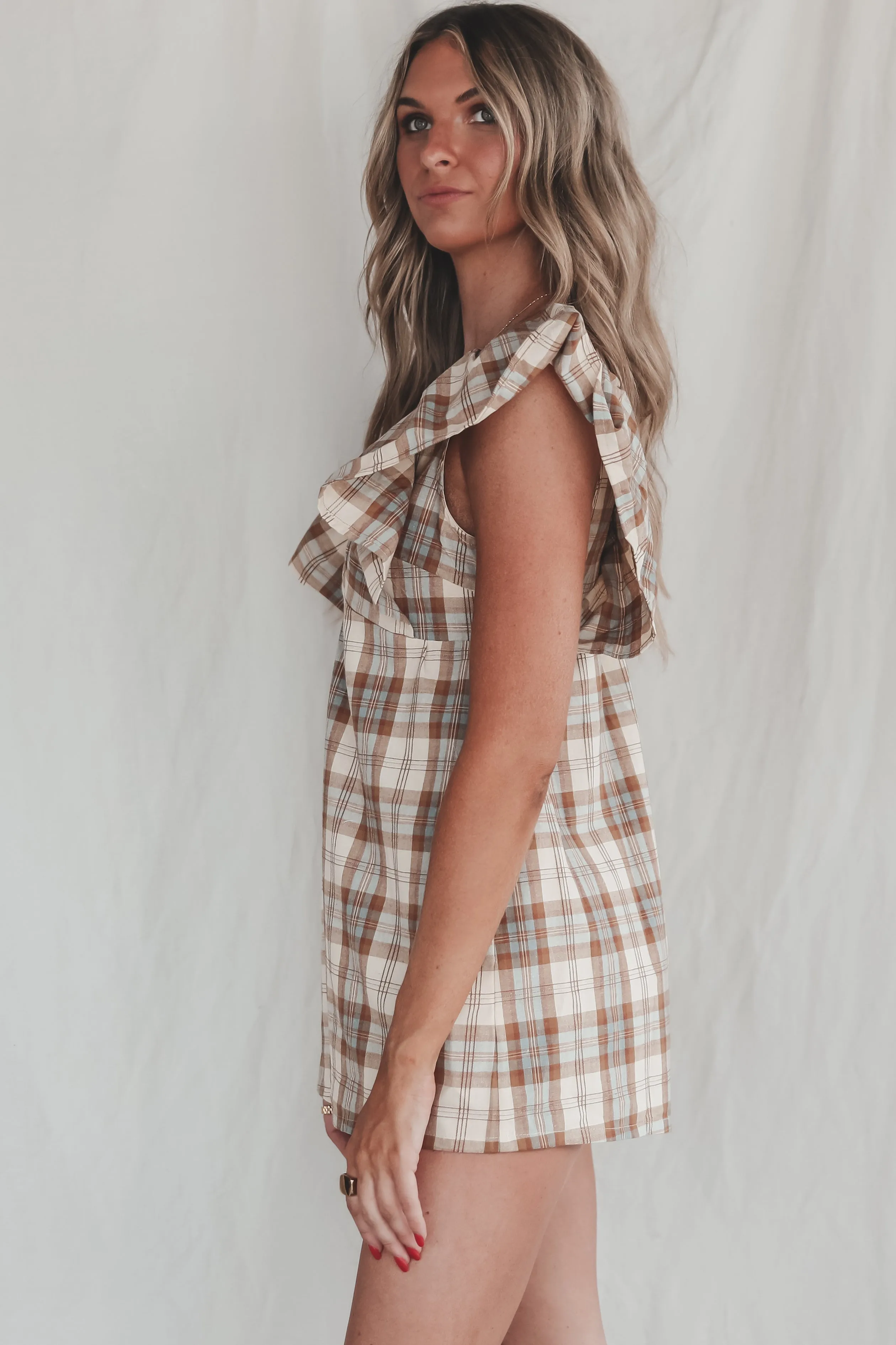 DEAL Prove Them Wrong Plaid Ruffle Romper