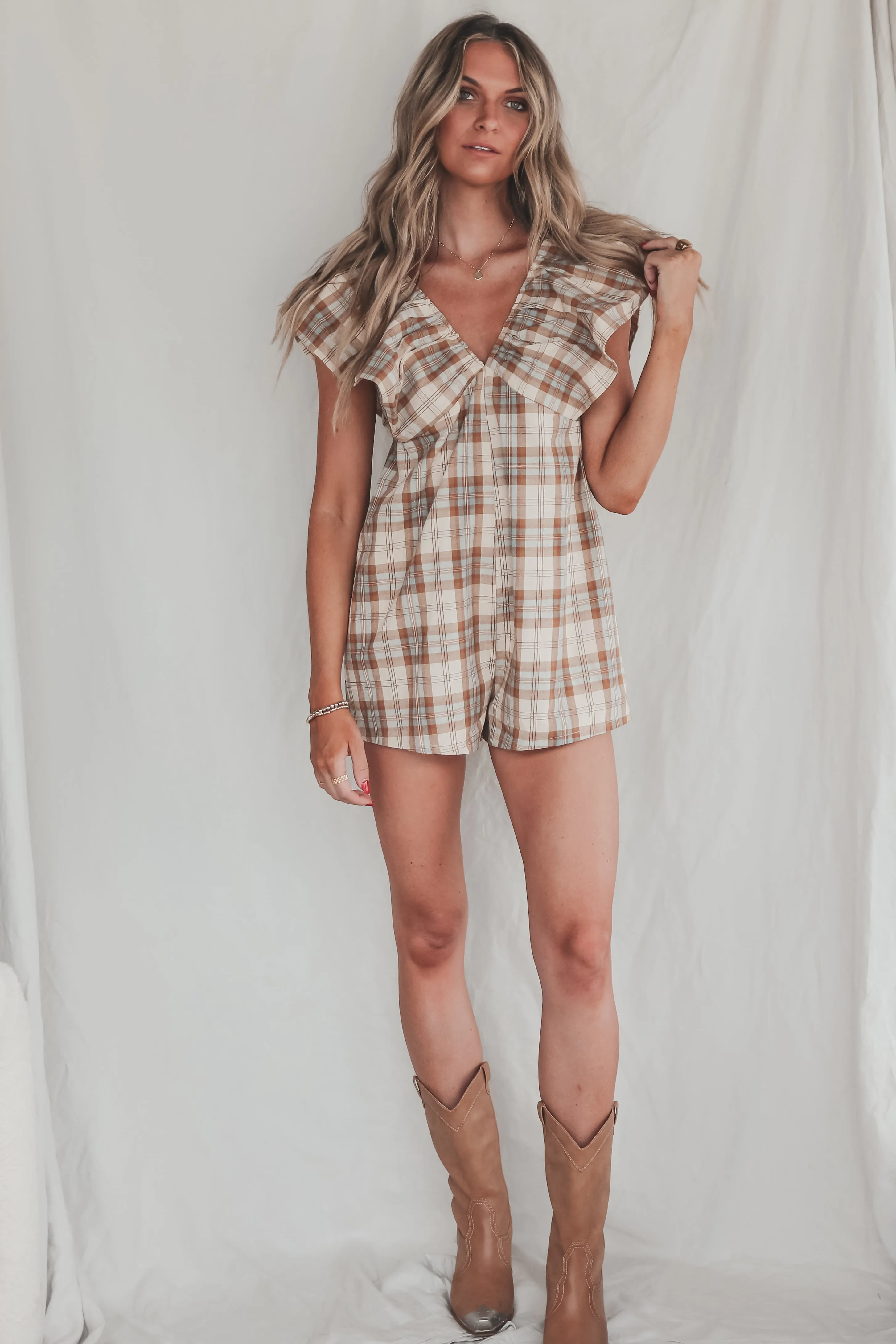 DEAL Prove Them Wrong Plaid Ruffle Romper