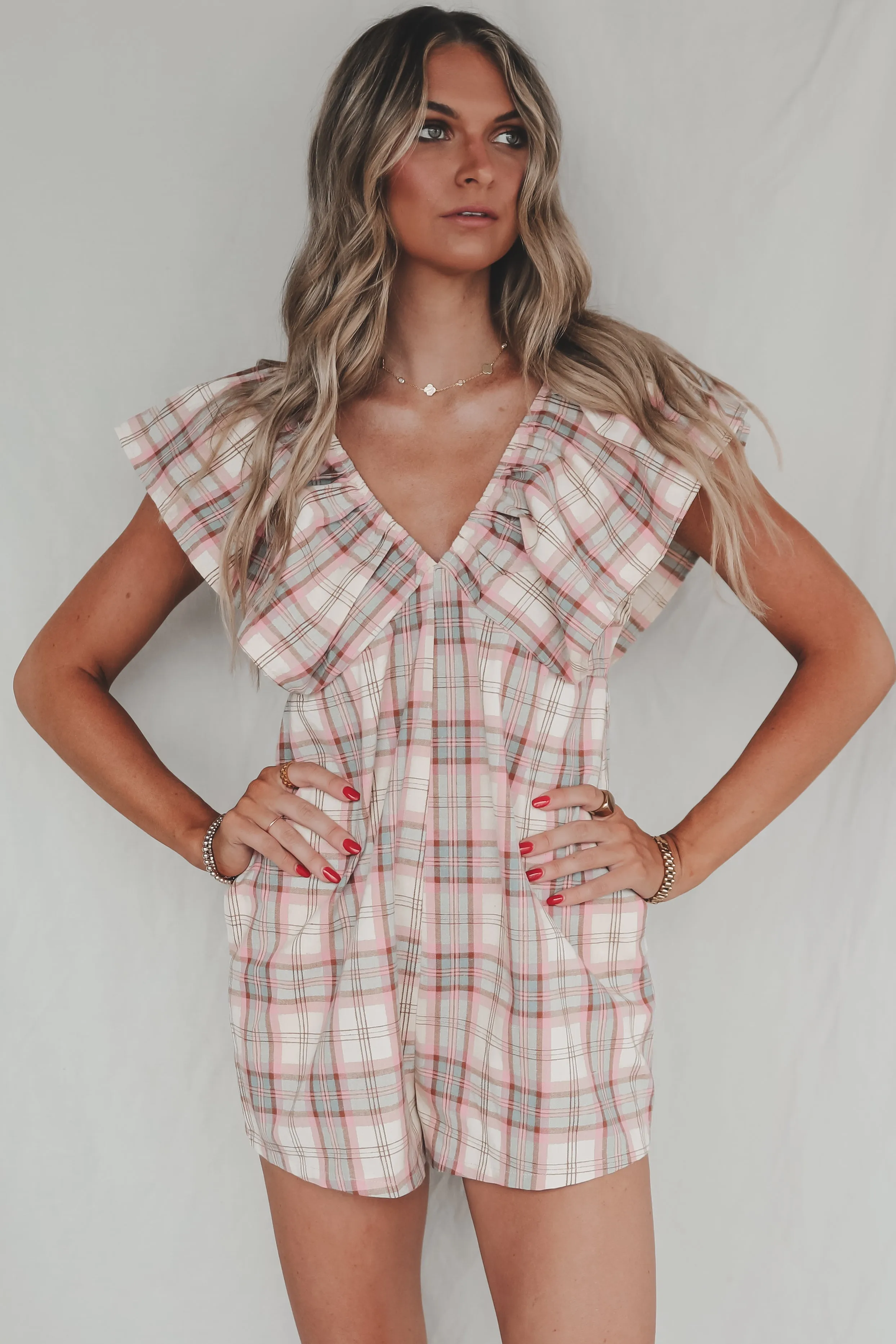 DEAL Prove Them Wrong Plaid Ruffle Romper