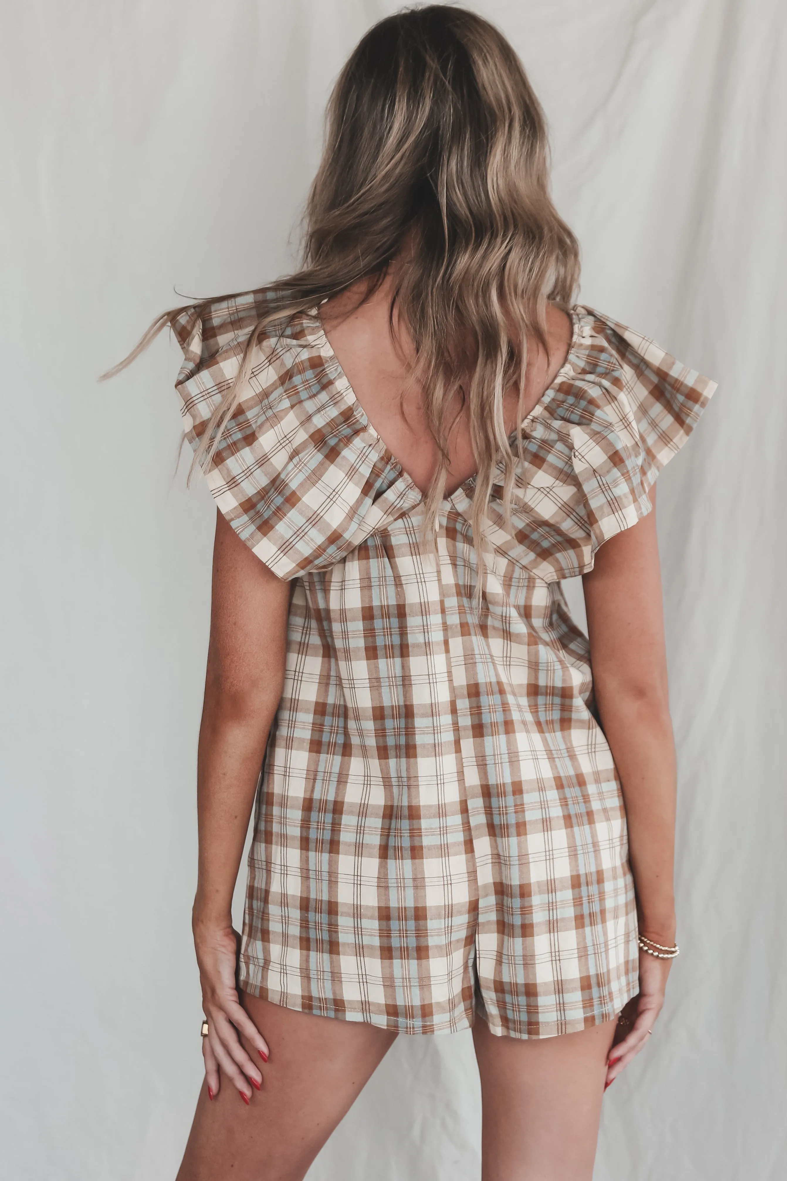 DEAL Prove Them Wrong Plaid Ruffle Romper