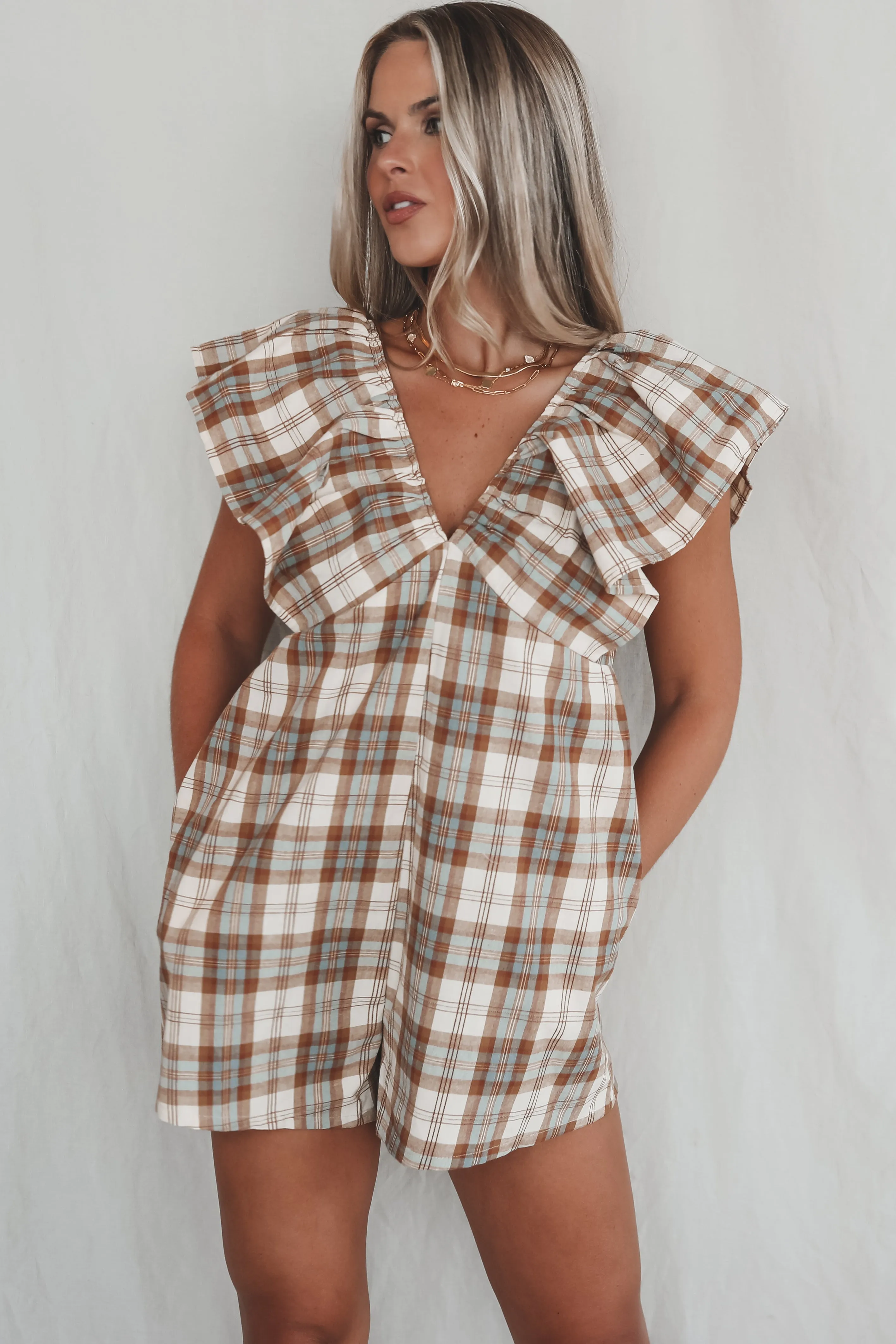 DEAL Prove Them Wrong Plaid Ruffle Romper